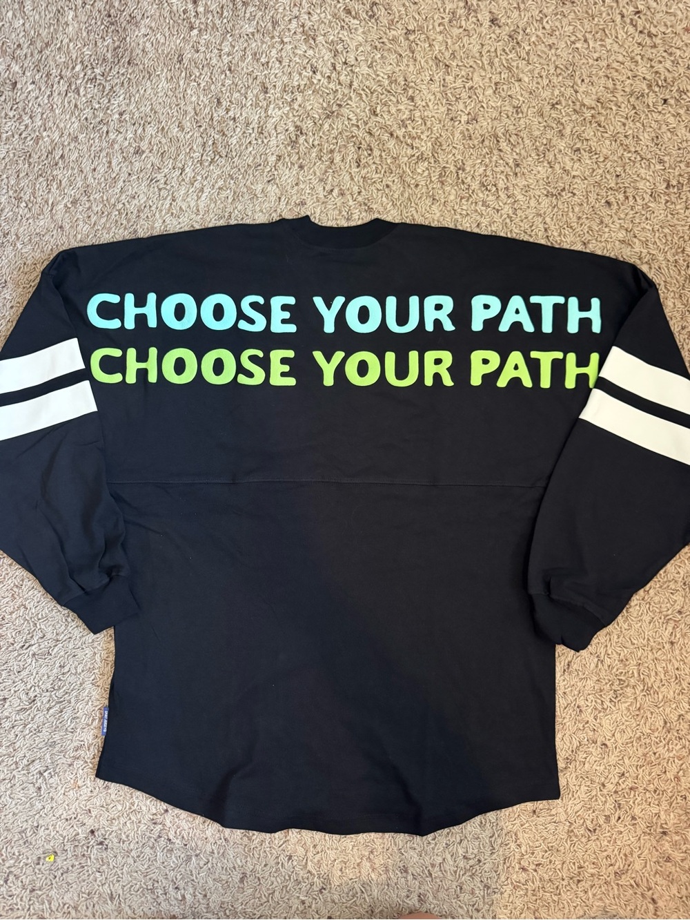 NWT black Disney Spirit Jersey features a "Choose Your Path" Grogu size Small
